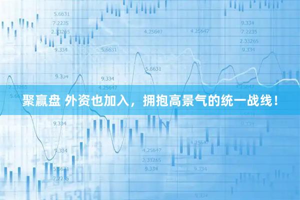 聚赢盘 外资也加入，拥抱高景气的统一战线！